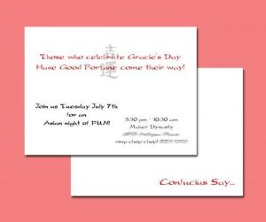 Gracie's invitation Gracie's invitation